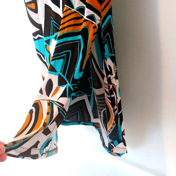 Yolanda Kwan Midi Dress W/ Asymmetric Neck & Hemline - Picture 5 of 10